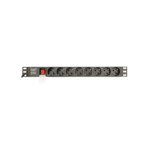 8-sockel grenuttag med strömbrytare GEMBIRD EG-PDU-014-C14 (3 m)