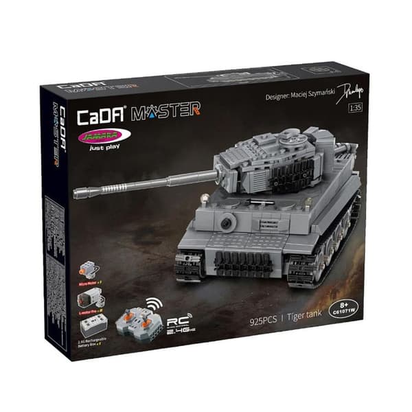 CaDA Tank Tiger 1:35 grå 2,4GHz Brickar