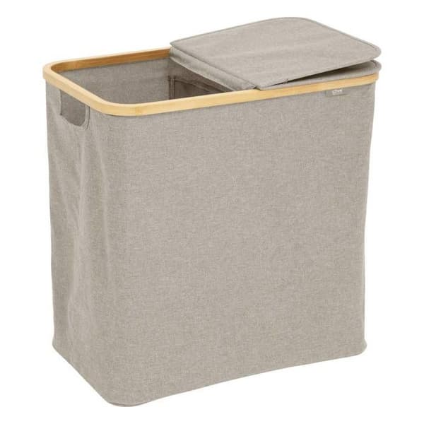 Tvättkorg "Tidy box" 80L vikbar dubbel grå - 5 five simply smart