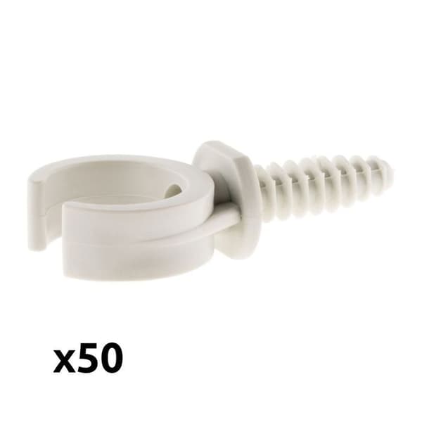 Set med 50 clips med pluggar Ø16mm - Grå - Zenitech