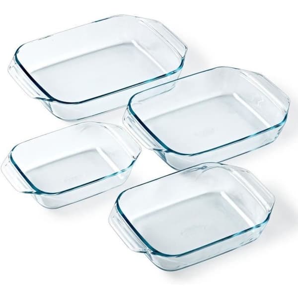 Set med 4 ugnsformar - PYREX - Glas - Rektangulär - 27/31/35/39 cm