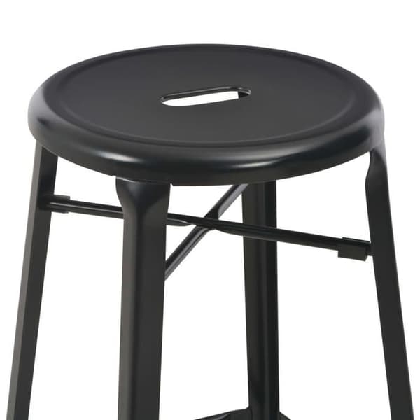 Barstol - vidaXL - Set om 2 - Stål - Svart - Ej höjdjusterbar