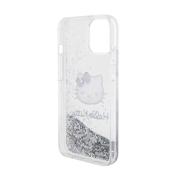 Mobilskal - Hello Kitty - iPhone 14 - Silver - Flytande glitter - Hård