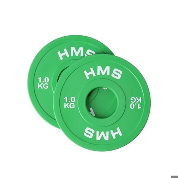 Viktskiva - HMS - CBRS10 - Stål och gummi - 2 x 1 kg - Grön