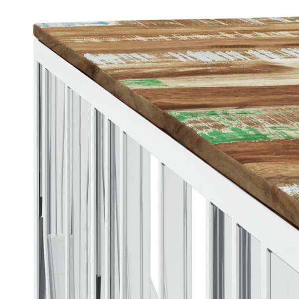 vidaXL Soffbord Silver Rostfritt Stål-Solid Reclaimed Wood 350072