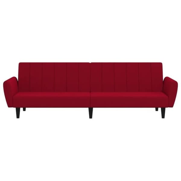 vidaXL Soffa-säng 2 platser vinröd sammet 375862
