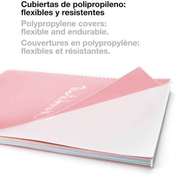 Notebook - A4 - Spiraler - Små rutor - Polypro - 120 perforerade sidor - Regnbåge