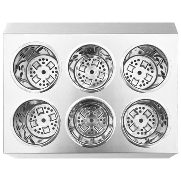 vidaXL Bestickhållare 6 Grids Square Rostfritt Stål