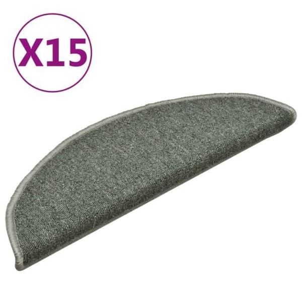 vidaXL Trappmattor 15 st Mörkgrön 56x17x3 cm