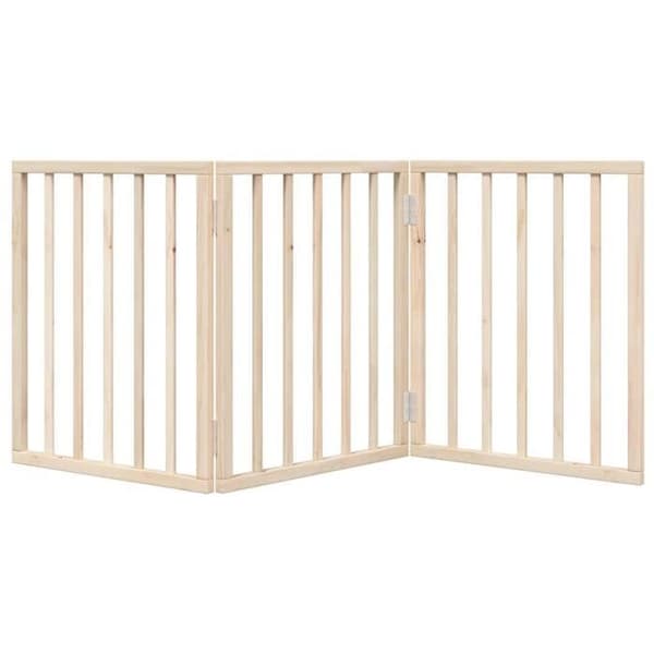 vidaXL Fällbar hundgrind 3 paneler 150 cm poppelträ 352172