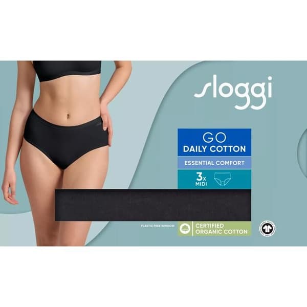 Culotte bomull dam Sloggi Go Daily Midi (x3)