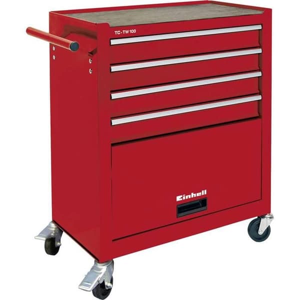 Vagn - Einhell - TC TW 100 - Max. 75 kg - 4 flexibla lådor - 4 svängbara hjul