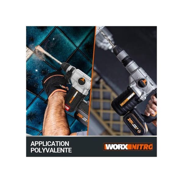 Trådlös borrmaskin - WORX - WX380.9 - Borstlös - 2,2 J - SDS-Plus chuck