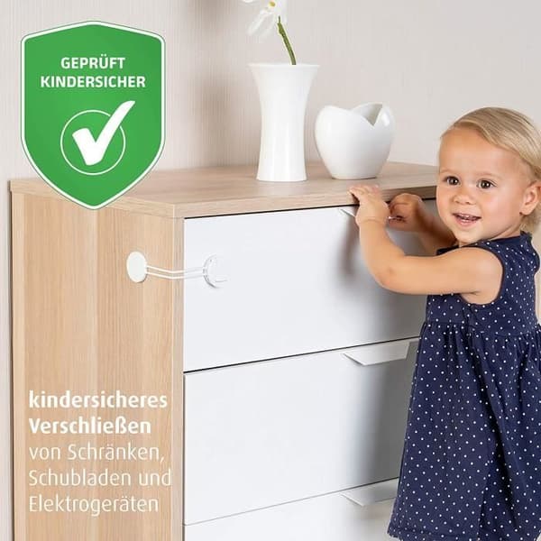 Multifunktionssäkringar - Reer - 3-pack - Barnsäkerhet - För möbler - Vit färg