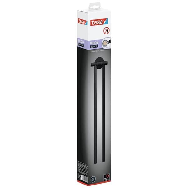 tesa MOON BLACK Handdukstork 2 handdukstorkar metalllim
