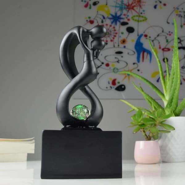 Inomhusfontän design LED-belysning Amor svart
