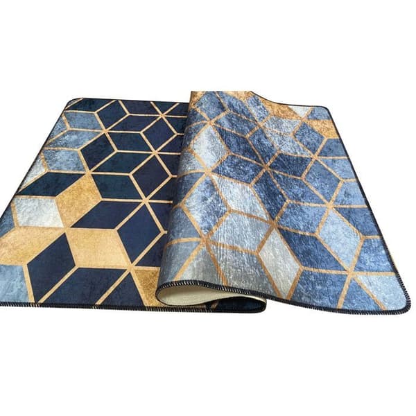 Vardagsrumsmatta LUXE Guld, Blå Mått - 120x180