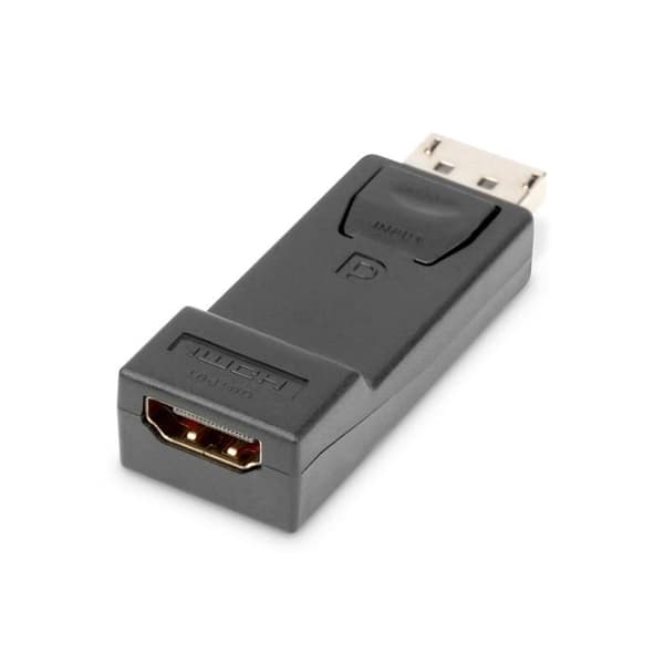Ljud-/videoadapter - DIGITUS - DisplayPort till HDMI - Interlock - Svart - DisplayPort 1.2