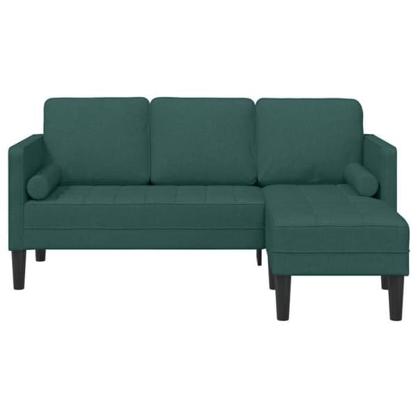 Soffa L - 160 cm - Mörkgrön tyg - 3 platser - Moderne design