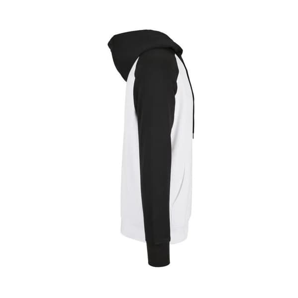 Huvtröja Build Your Brand Raglan Basic - vit/svart