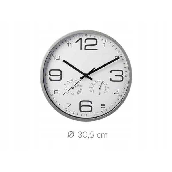 SEGNALE Väggklocka med termometer och hygrometer 30 cm vit ram KO-837362210
