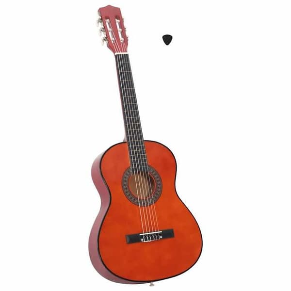 vidaXL klassisk gitarr för nybörjare och barn 3-4 36" basträ, mörkt trä