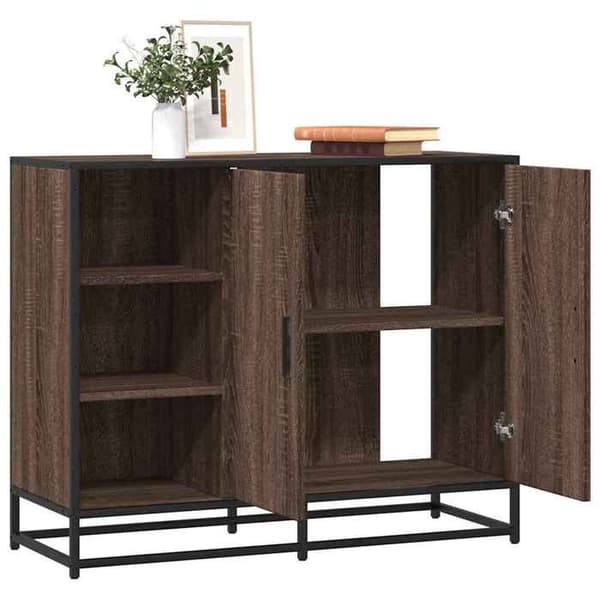 vidaXL Buffé ekbrown 92x35x76 cm Ingenjörsträ 849023