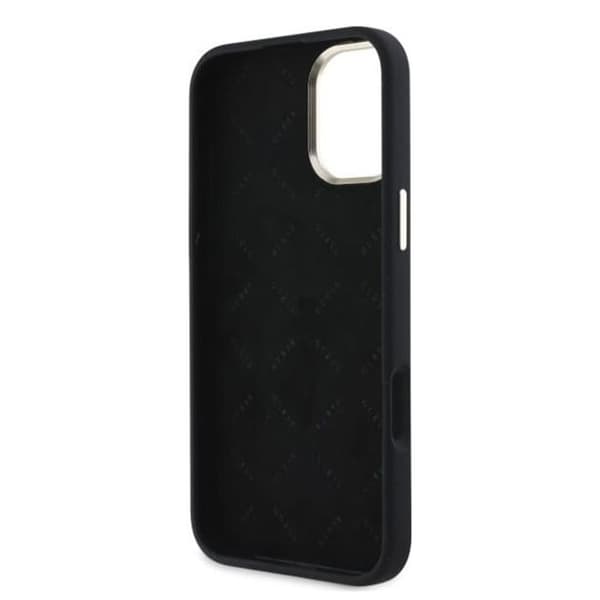 Guess Silikonfodral med Strass 4G för iPhone 16 - Svart