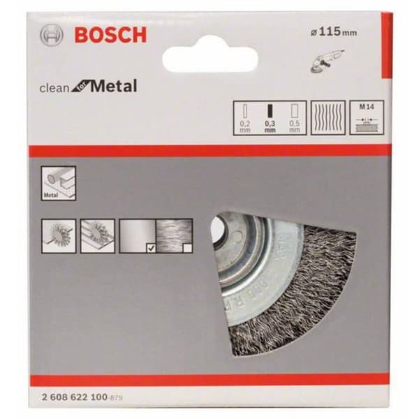 Cirkelskurborste - BOSCH - Diameter 115 mm - Ståltråd M 14 - 1 styck