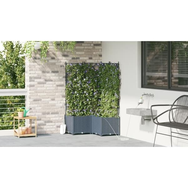 Jardiniärer med vattensystem 3 st Ljusgrå
