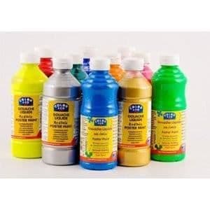 Flytande gouache silver - COLART - 1000 ml - Plastflaska - Stort format - Ekonomiskt format