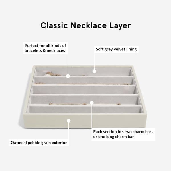 Smyckeslåda - STACKERS - 75605 - Havre (beige) - Grå sammetfoder - Storlek M