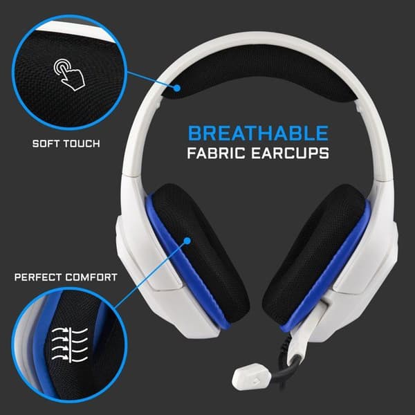 Spelheadset med kabel - The G-Lab - KORP COBALT - Mikrofon - PC/PS4/Xbox One - Vit