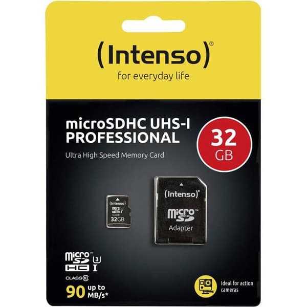 Intenso Professional 32 GB Class 10, UHS-I microSDHC-kort med SD-adapter
