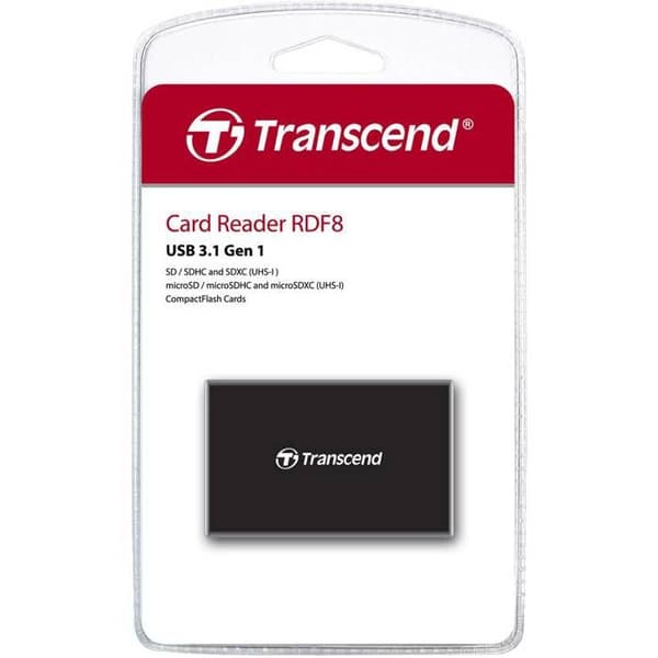 Transcend TS-RDF8K2 Extern minneskortläsare USB 3.1 (Gen 1)