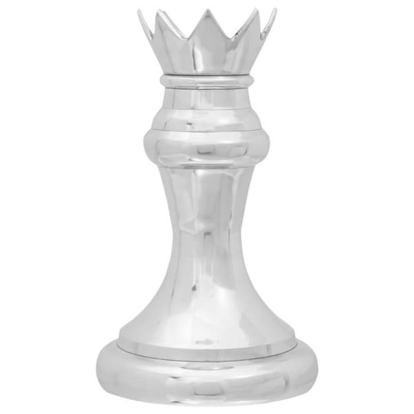 Skulpturer av schack 2 st Silver Aluminium