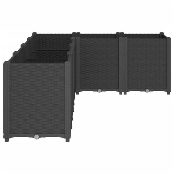 Svart plantering 160x120x53 cm polypropen