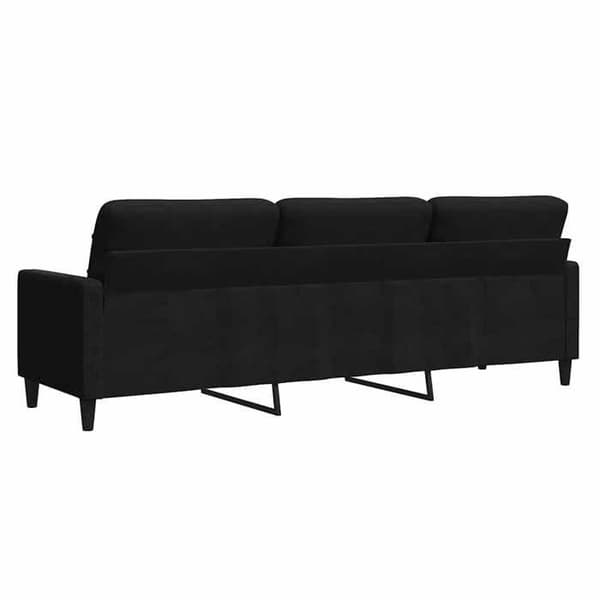 vidaXL Soffa 3-sits Svart 210 cm Sammet 4007649