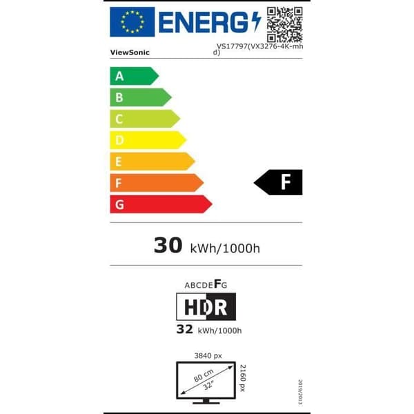 VIEWSONIC VX3276-4K-MHD 32" 4K UHD VA LED-skärm - HDMI DP