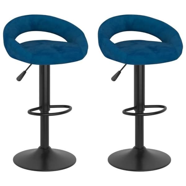 vidaXL Barstolar 2 st Blue Velvet