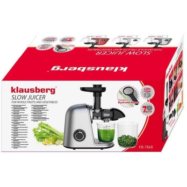 Saftpress - Klausberg - KB-7868 - Monovis - 1 rotationsnivå - Grå