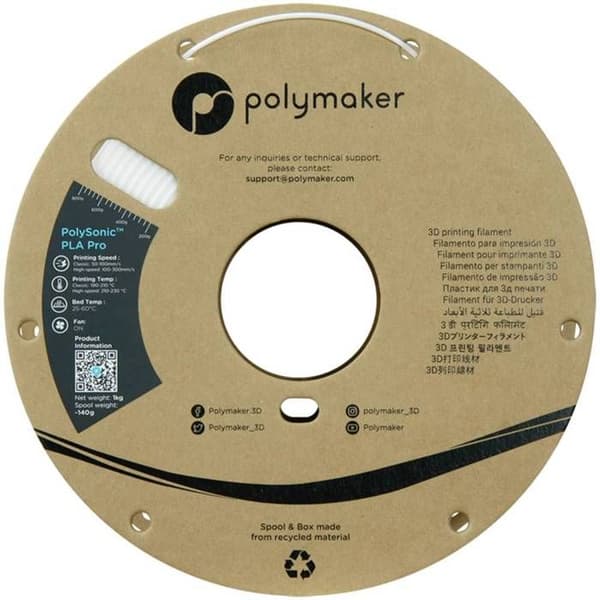 Filament PLA+ - POLYMAKER - PolySonic™ - 1,75 mm - 1000 g - Stötbeständighet