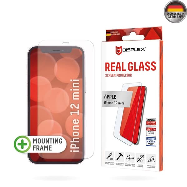 Skärmskydd - Displex - iPhone 12 Mini - Härdat glas - Hårdhet 10H - Transparent