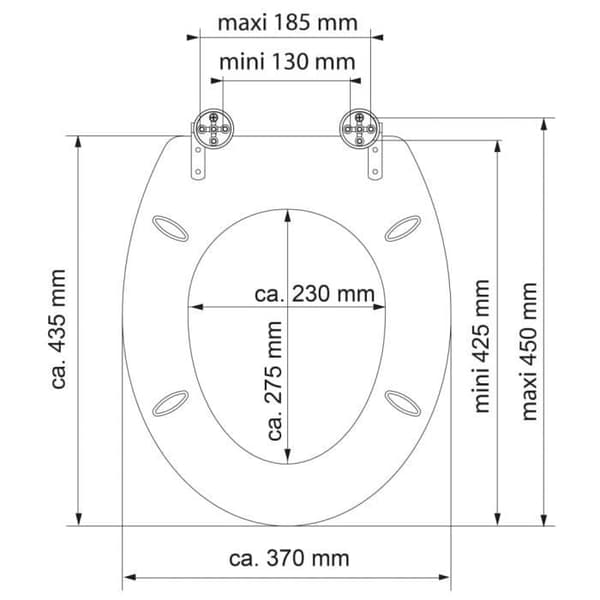 SCHÜTTE Toalettsits blank med soft close OASIS MDF