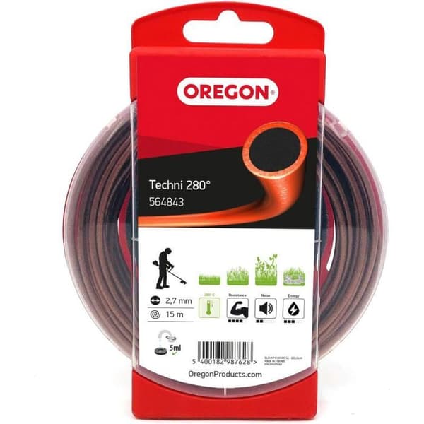 Trimmertråd - OREGON - Ref. 564843 - Ø2,7 mm - 15 m - Techni 280° (upp till +30% robust)