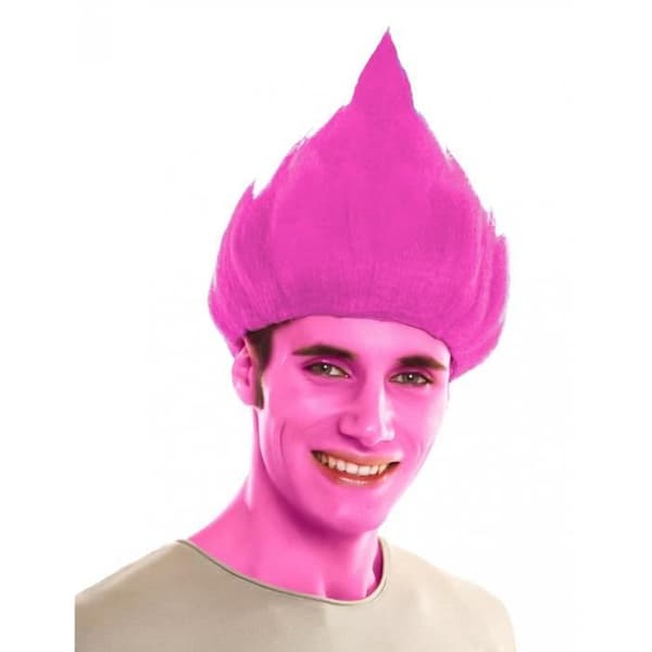 Peruk - GENERIC - Vuxen rosa troll - Rakt hår - Karneval