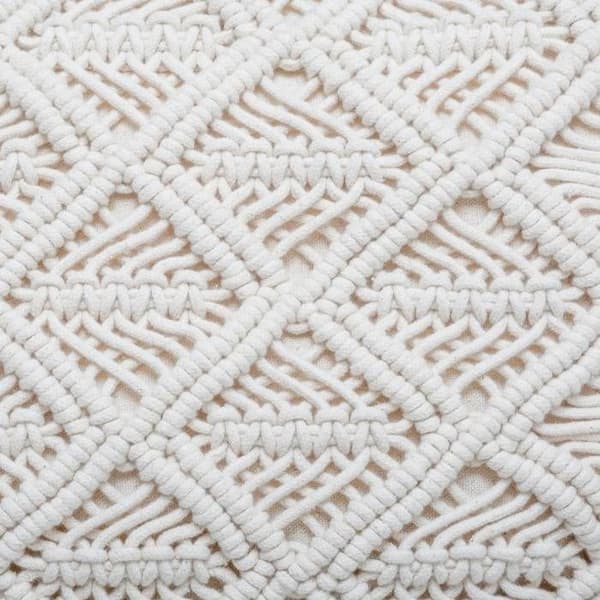 Kudde "Macramé" vit elfenben 30x50cm - Atmosphera Inredningsdesigner