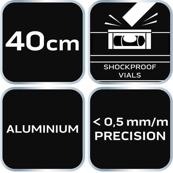 Vattenpass - Neo - Aluminium S 300 - 3 flaskor - 150 cm - Precision i justering