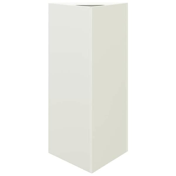 vidaXL Triangulär blomlåda vit 40x34,5x70 cm stål 851159