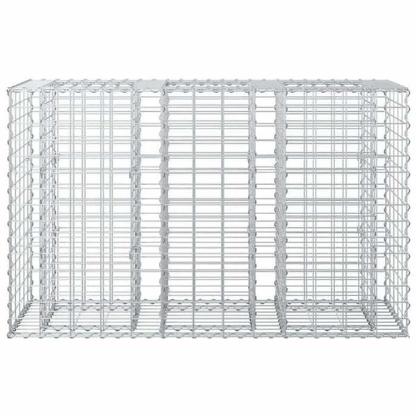 vidaXL Hög säng gabion Silver 42033328